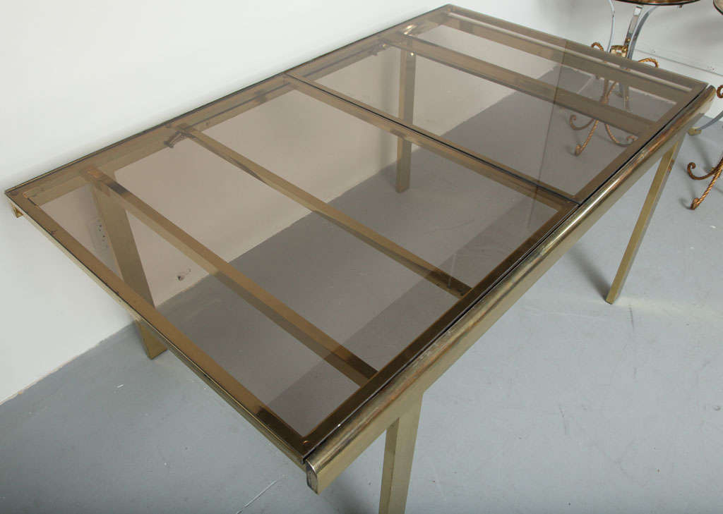 Brass Extending Dining Table by DIA at 1stDibs glass and brass dining