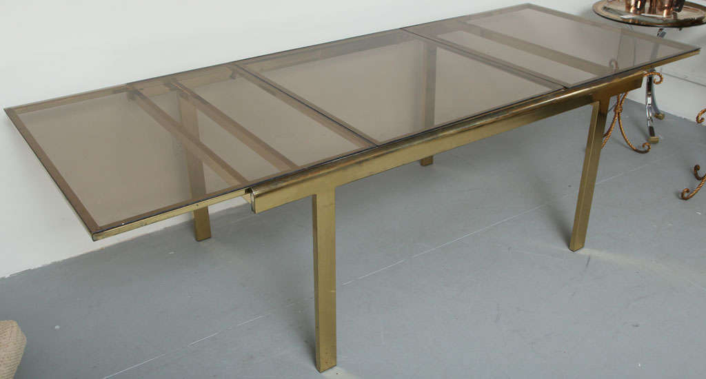 Brass Extending Dining Table by DIA at 1stDibs glass and brass dining