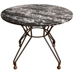 Marble Top Table with Iron Base