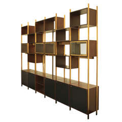 Exceptional bookcase with boxes by Jules Wabbes