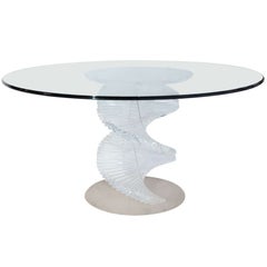 Spiraling Lucite Center Table