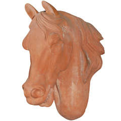 Terracotta Horse Head Sculpture