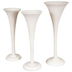 Opaline Glass Trumpet-form Vases