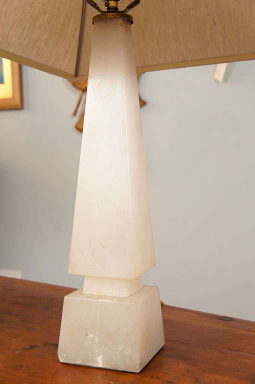 Mid-20th Century Onyx Obelisk Lamp