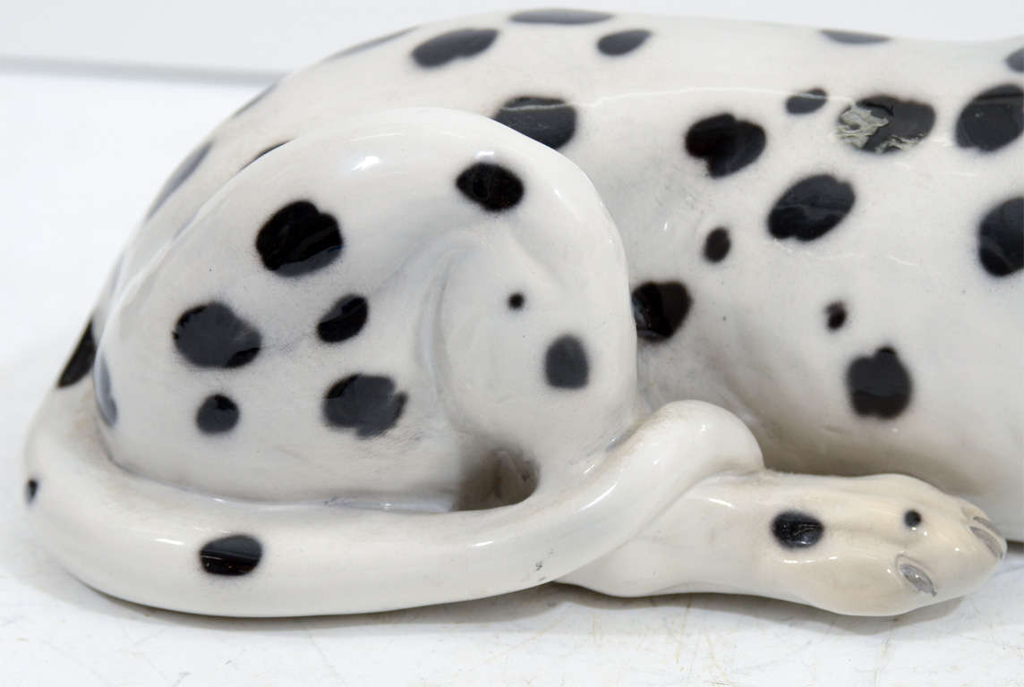Ceramic Mid Century Italian Majolica Dalmatian Sculpture