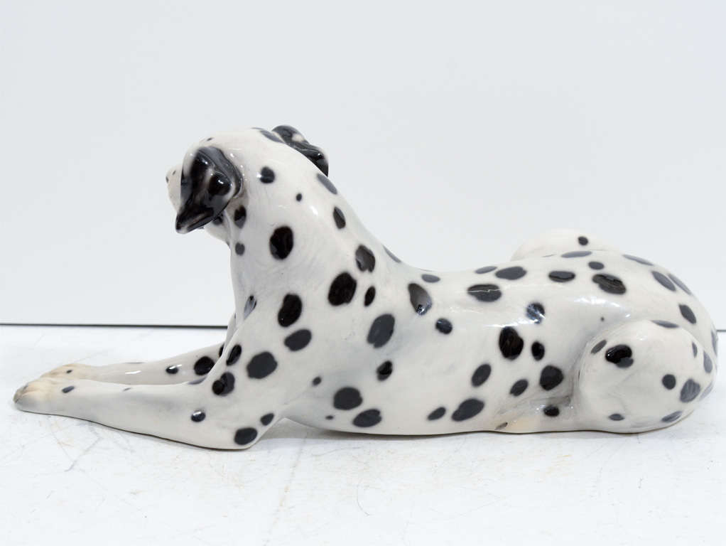 Mid Century Italian Majolica Dalmatian Sculpture 3