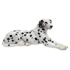 Mid Century Italian Majolica Dalmatian Sculpture