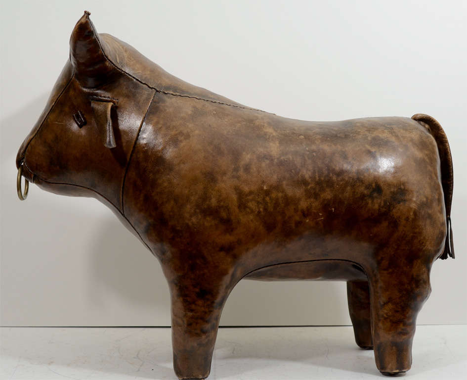 MId Century Abercrombie & Fitch Leather Bull by Omersa 3