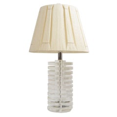 Single Mid Century Stacked Lucite Table Lamp