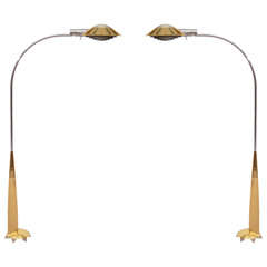 Pair of Mid Century Cedric Hartman Reading Lamps w/ Articulated Arms