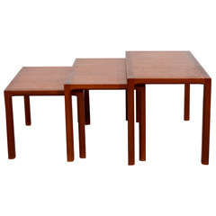 Set of Three Mid Century Danish Teak Nesting Tables