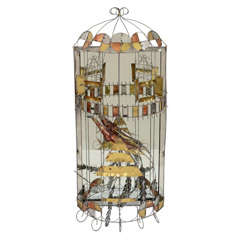 Mid Century Mirror Backed Birdcage Sculpture by Curtis Jere