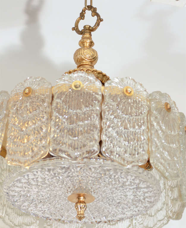 Decorative Glass Chandelier by Camer In Excellent Condition For Sale In Mount Penn, PA