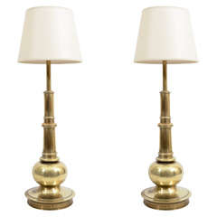 Vintage Pair of Mid Century Stiffel Brass Lamps