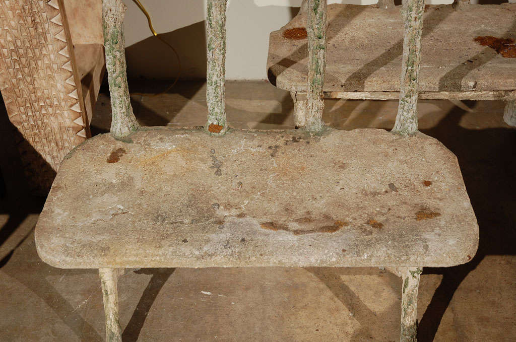 19th Century C. 1890 Pair Of Stone Garden Benches