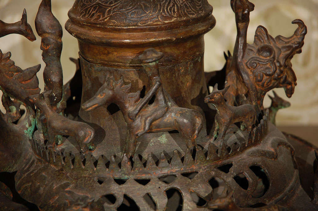 Paar große peruanische Vintage- Weihrauchbrenner aus Bronze (19. Jahrhundert) im Angebot