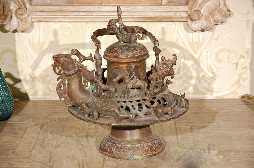 Elaborately detailed and beautifully proportioned incense burner.