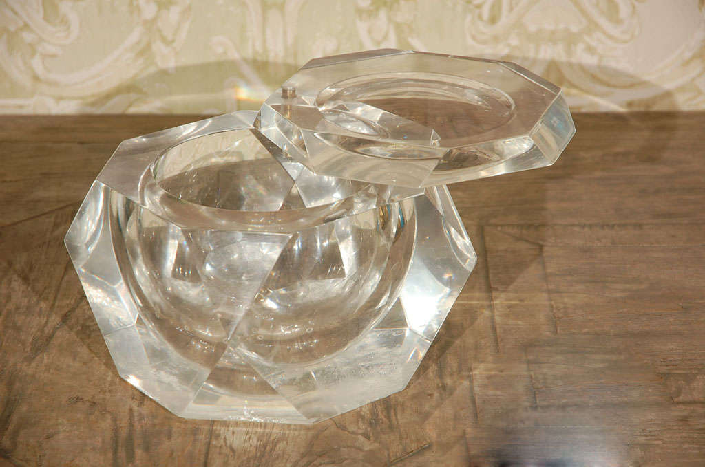 C. 1980 Lucite Ice Bucket / Candy Dish
