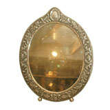 Silverplate Oval Table Mirror