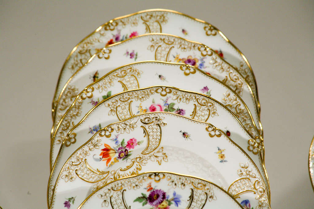 19th C. Meissen Hand Painted Dessert Plates 2