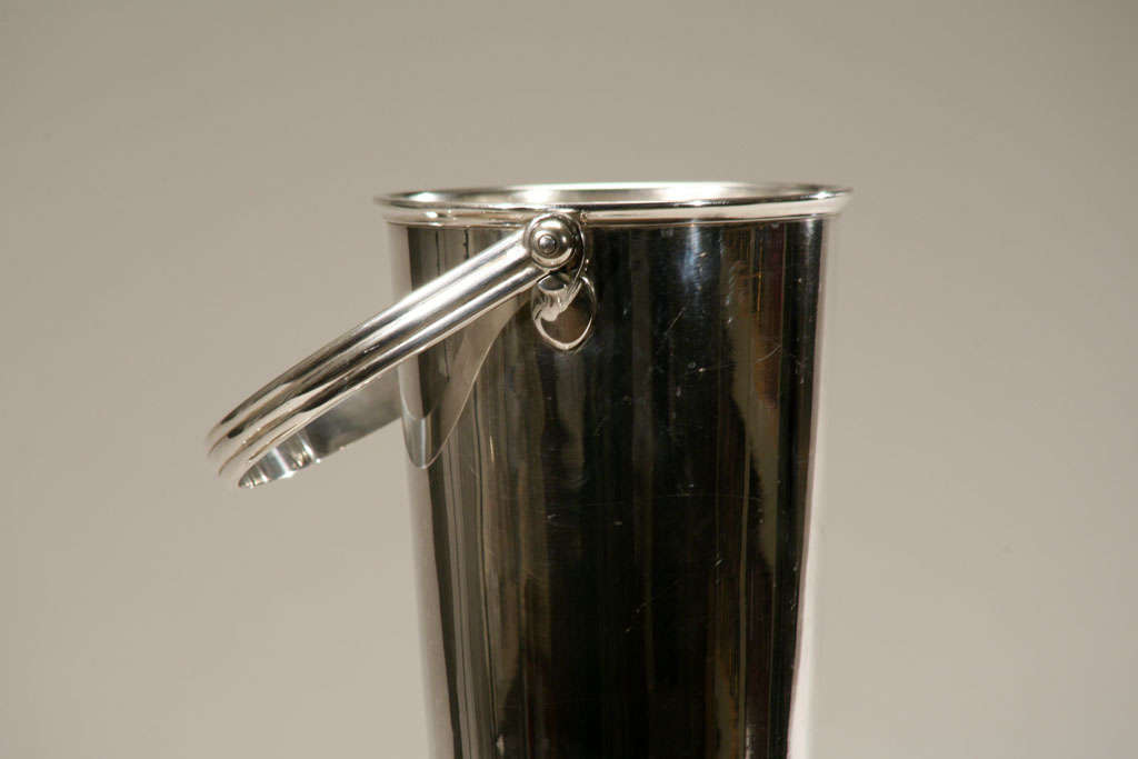 German Silver Plate Footed Wine Bucket W/Insert & Handle 4