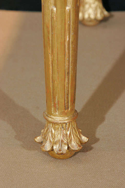 Carved An important 18th.century Italian carved & gilded console table For Sale