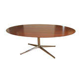 Florence Knoll walnut topped oval dining table Florence Knoll walnut topped oval dining table
