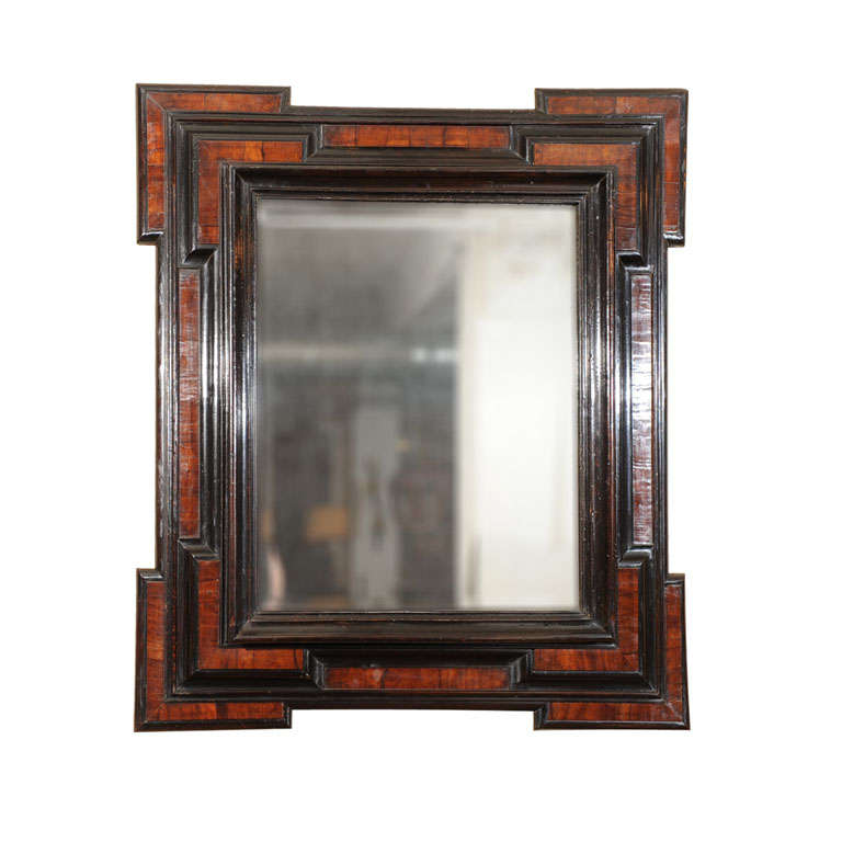 Dutch Baroque Period Walnut and Ebonized  Mirror Frame For Sale