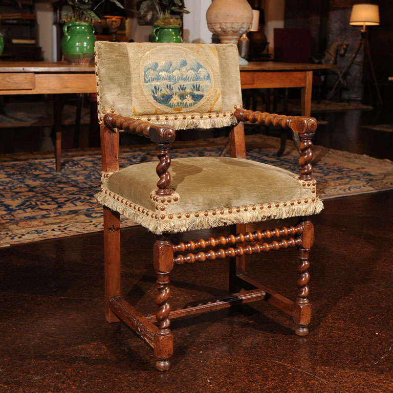 French Walnut Armchair, circa 1720
