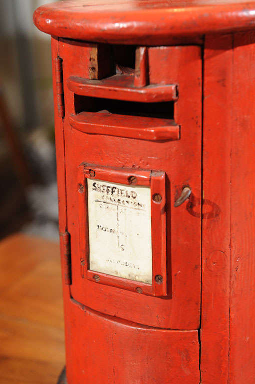 Red and Black Painted Wooden Post Box; English circa 1890 3