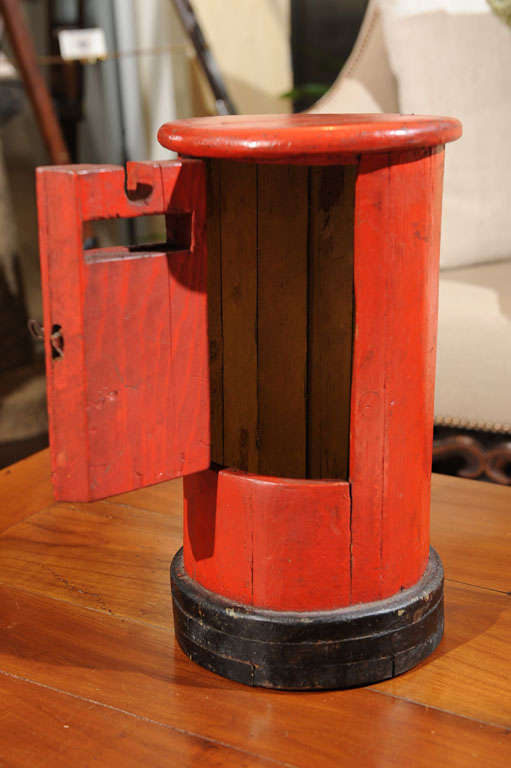 Red and Black Painted Wooden Post Box; English circa 1890 4
