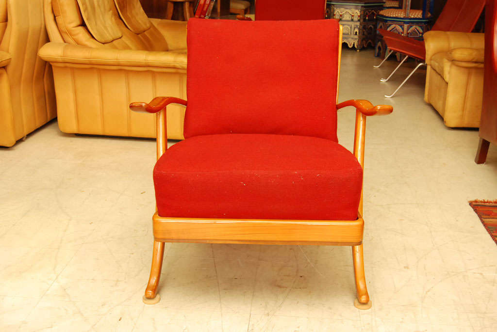 Danish Red Lounge Chairs