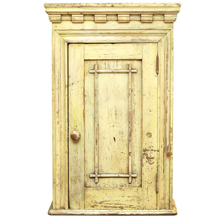 Painted Country Hanging Cabinet For Sale