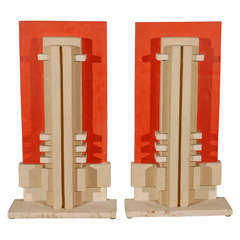 pair 1930's Art Deco plaster architectural castings