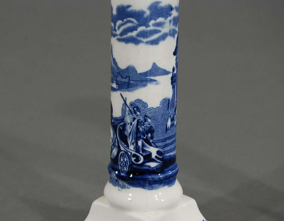 blue and white porcelain candlesticks