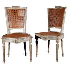 Suite of Eight Antique Louis XVI Style Painted Dining Chairs