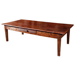 Antique Fruitwood Table as a Large Coffee Table