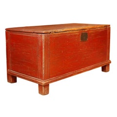 Antique Red Canadian Blanket Box