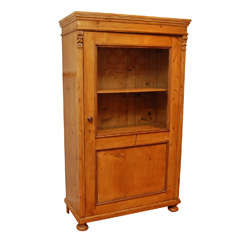 Glass Top One Door English Pine Cupboard