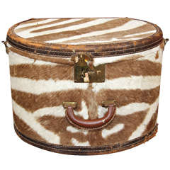 1930's zebra traveling case- great as small side table
