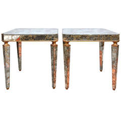 mirrored  side tables