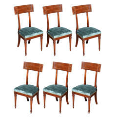 A Set of Six Empire Style Mahogany Dining Chairs