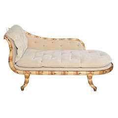 Antique An Early 19th Century Regency Faux Bamboo Decorated Chaise