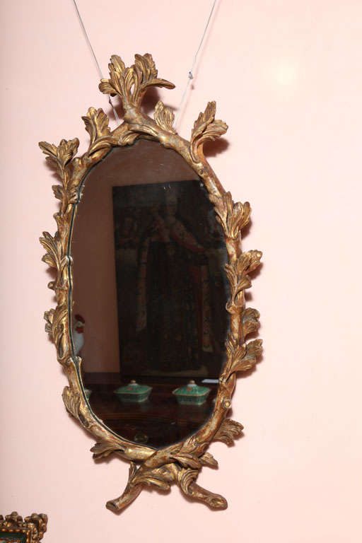 Giltwood A Pair of George III Carved and Gilded Twig Form Mirrors For Sale