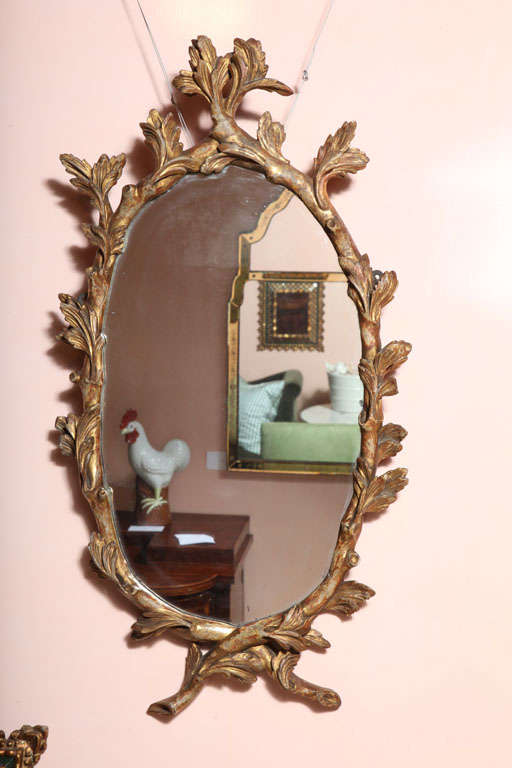Italian A Pair of George III Carved and Gilded Twig Form Mirrors For Sale