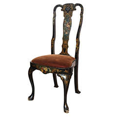 A Polychrome Decorated Queen Anne Style Chair