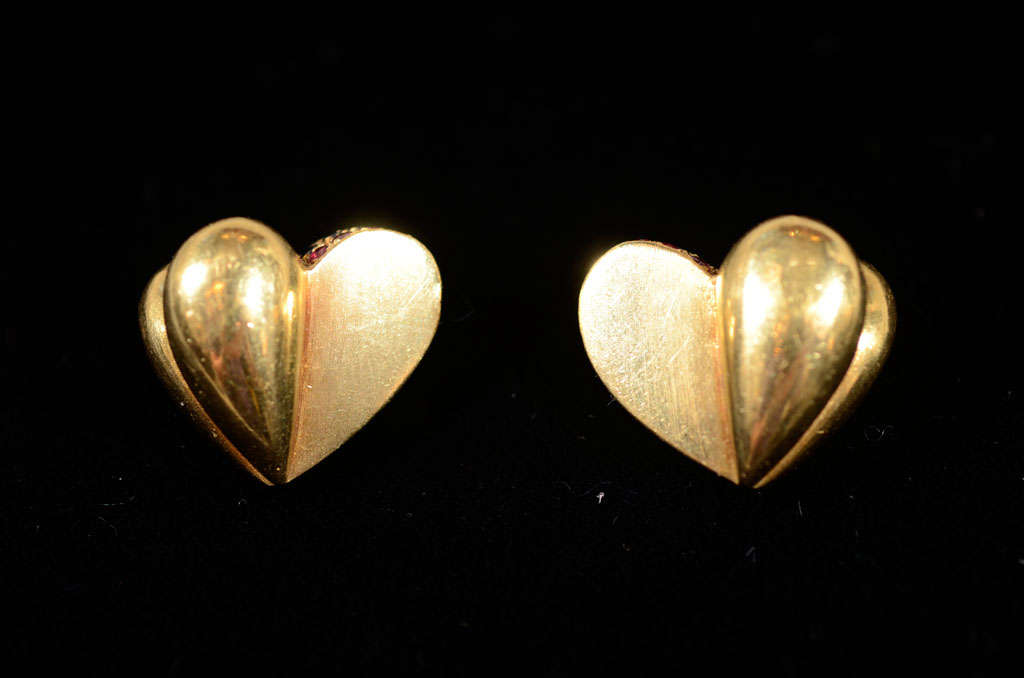 KIESELSTEIN-Cord  Heart Shaped Ruby Sapphire and Gold Earrings 7