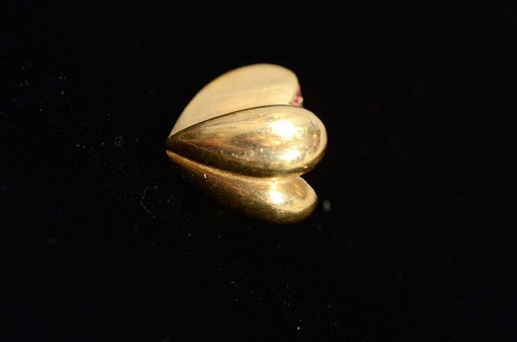 KIESELSTEIN-Cord  Heart Shaped Ruby Sapphire and Gold Earrings 2
