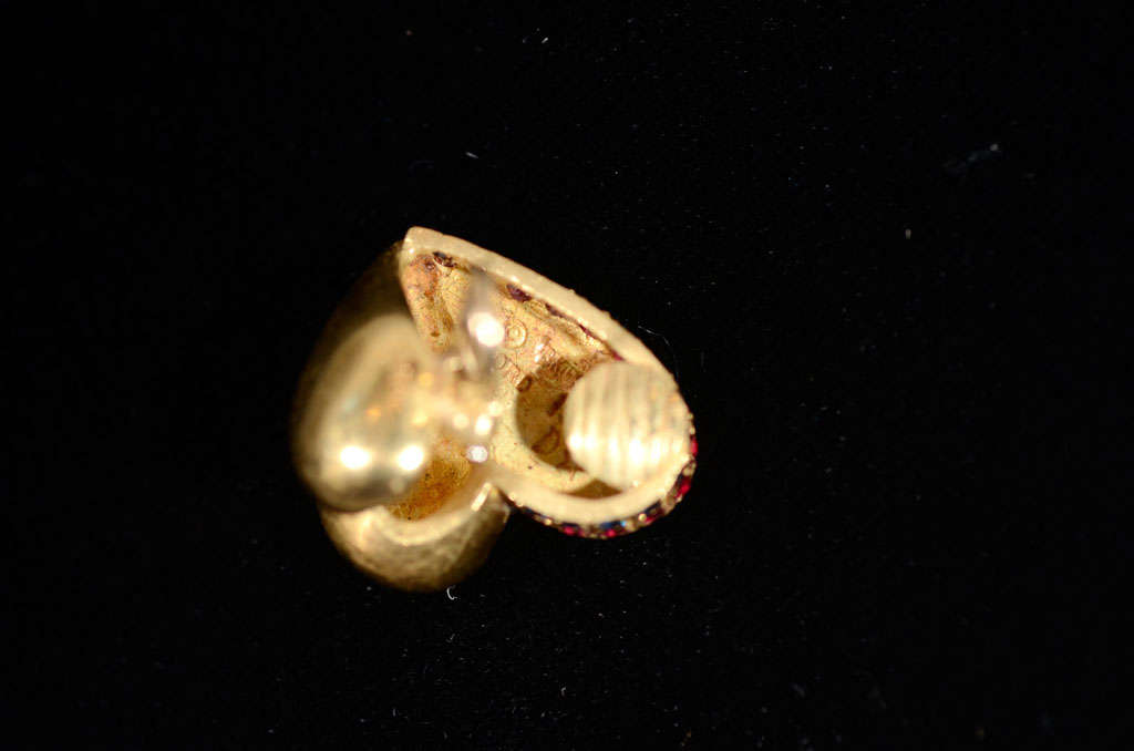 KIESELSTEIN-Cord  Heart Shaped Ruby Sapphire and Gold Earrings 4