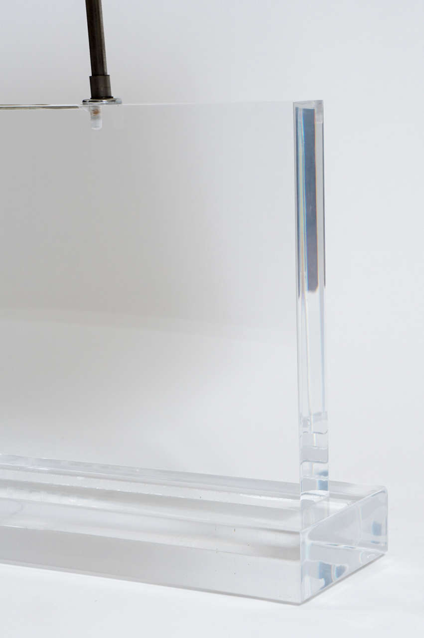Vintage Clear Lucite Acrylic Table Lamp, Karl Springer, circa 1975 at